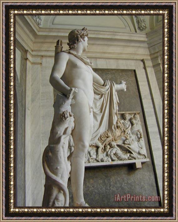 After Leochares Apollo Belvedere [detail #1] Framed Print